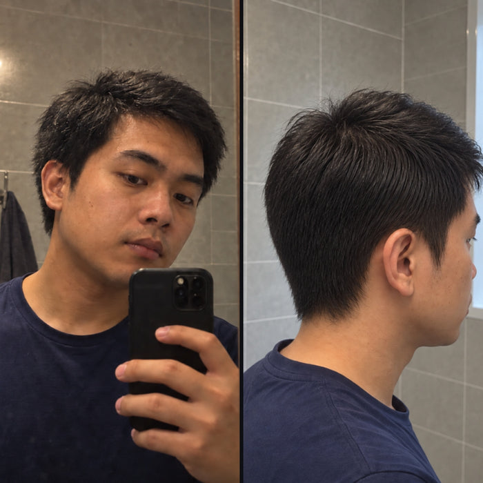 Customer 11: side hair before and after DPERM