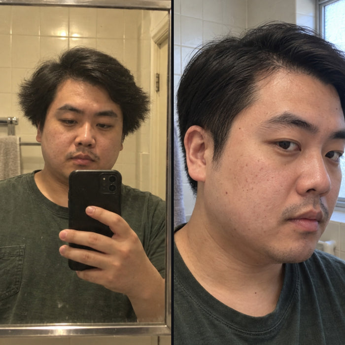 Customer 14: side hair before and after DPERM