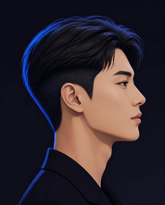 Man with sleek, flat side hair